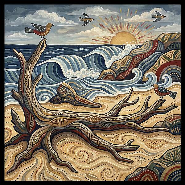 Tranquil Tides At Driftwood Beach