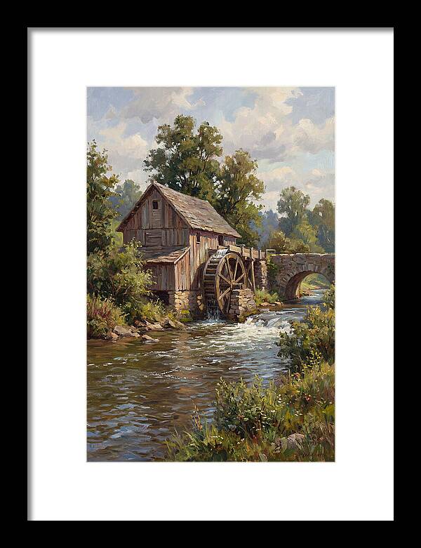 Tranquil Water Mill Scene