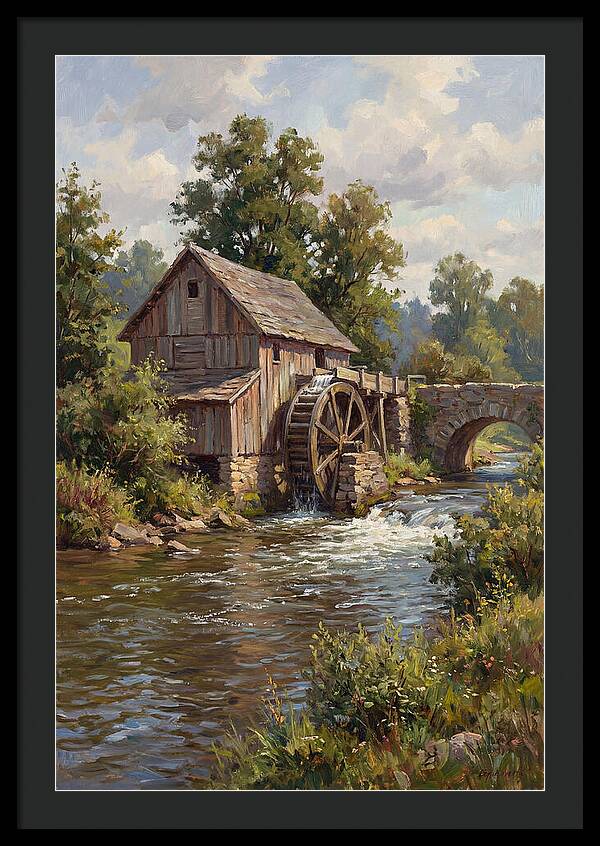 Tranquil Water Mill Scene