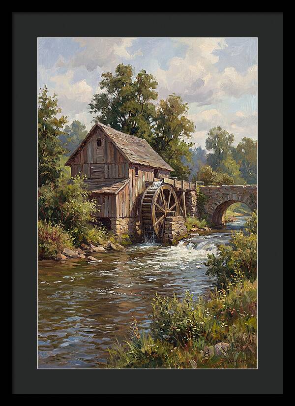 Tranquil Water Mill Scene
