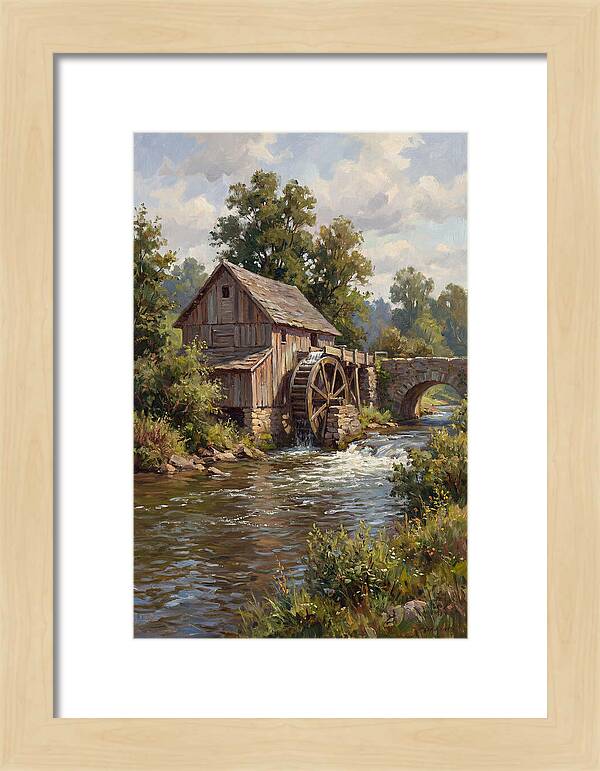Tranquil Water Mill Scene
