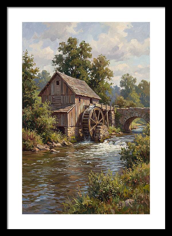 Tranquil Water Mill Scene