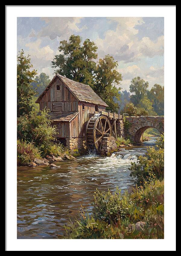 Tranquil Water Mill Scene