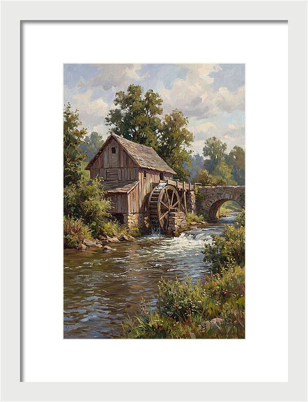 Tranquil Water Mill Scene
