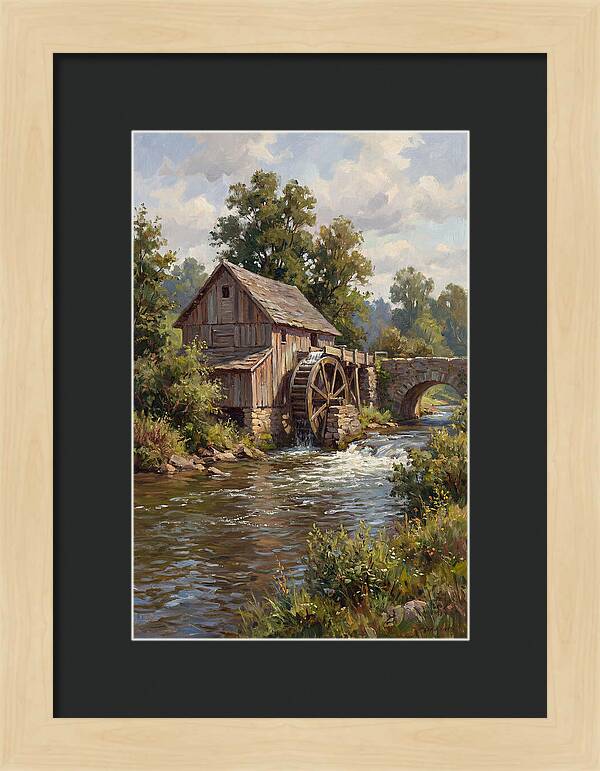 Tranquil Water Mill Scene