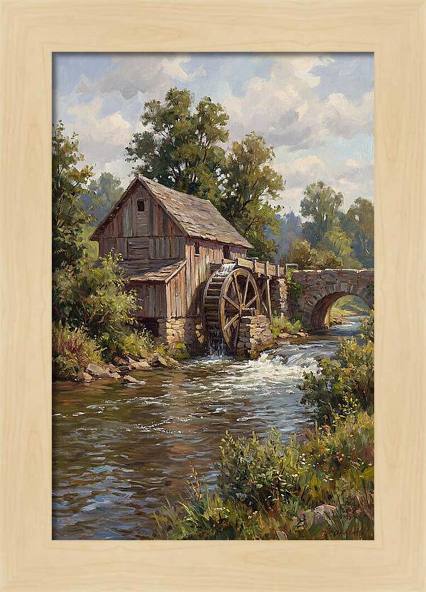 Tranquil Water Mill Scene