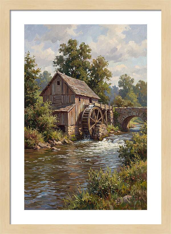 Tranquil Water Mill Scene