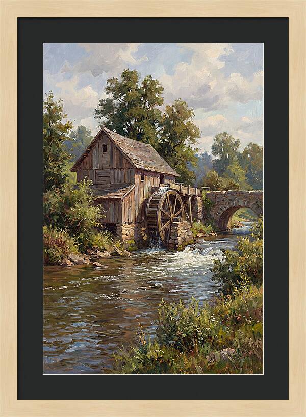 Tranquil Water Mill Scene
