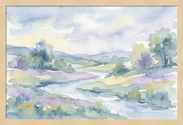 Tranquil Watercolor Landscape