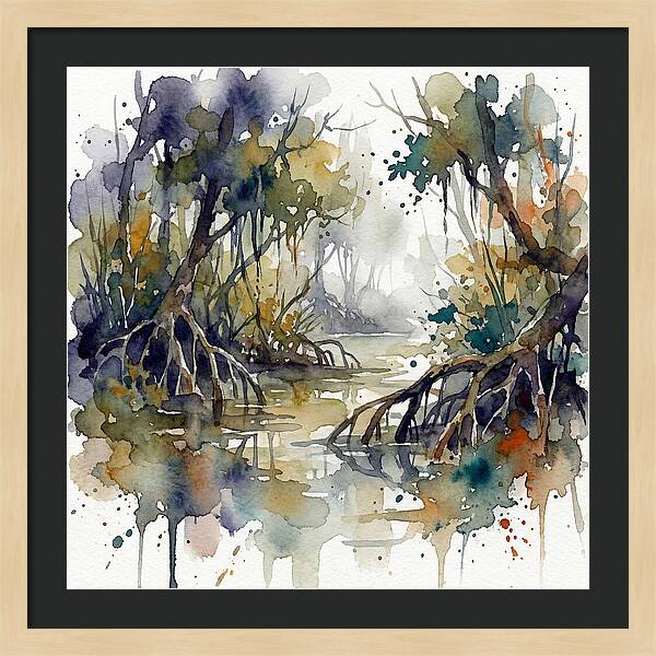 Tranquil Waters Among Mangroves