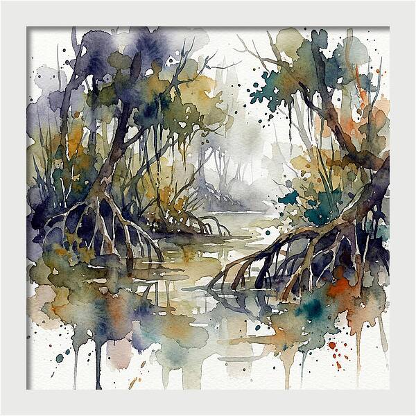 Tranquil Waters Among Mangroves