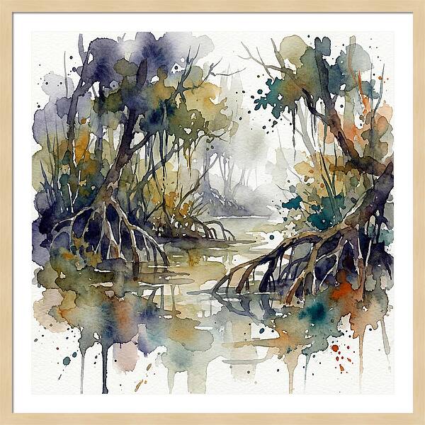 Tranquil Waters Among Mangroves