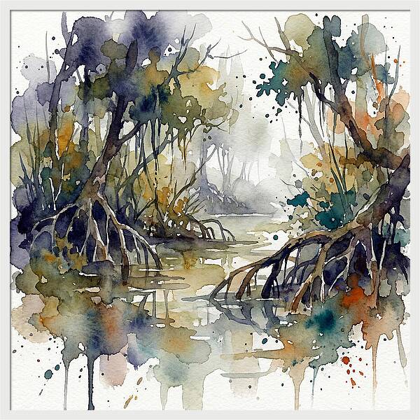 Tranquil Waters Among Mangroves