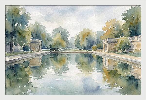 Tranquil Waterscape Reflection