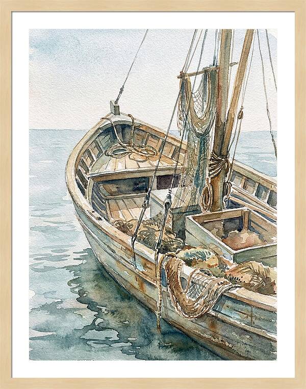 Tranquil Waterside Fishing Boat