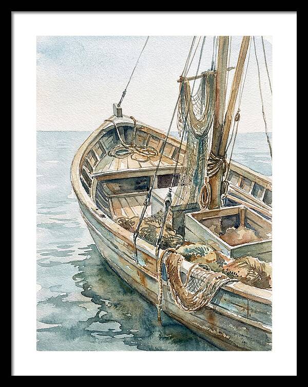 Tranquil Waterside Fishing Boat