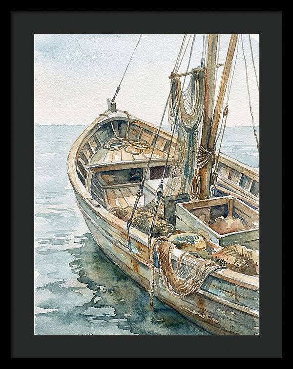 Tranquil Waterside Fishing Boat