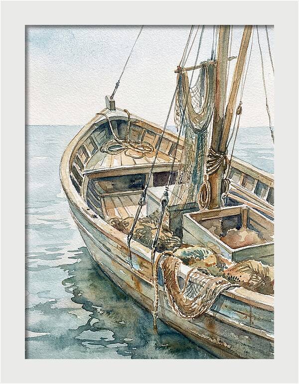 Tranquil Waterside Fishing Boat