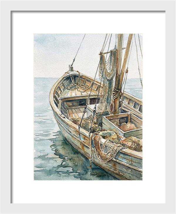 Tranquil Waterside Fishing Boat