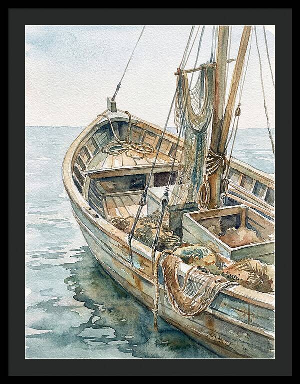 Tranquil Waterside Fishing Boat