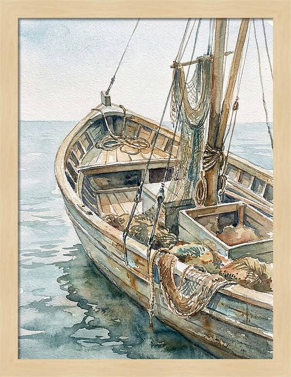 Tranquil Waterside Fishing Boat