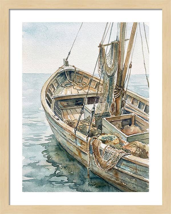 Tranquil Waterside Fishing Boat