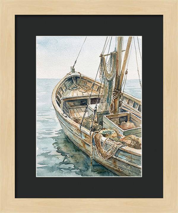 Tranquil Waterside Fishing Boat