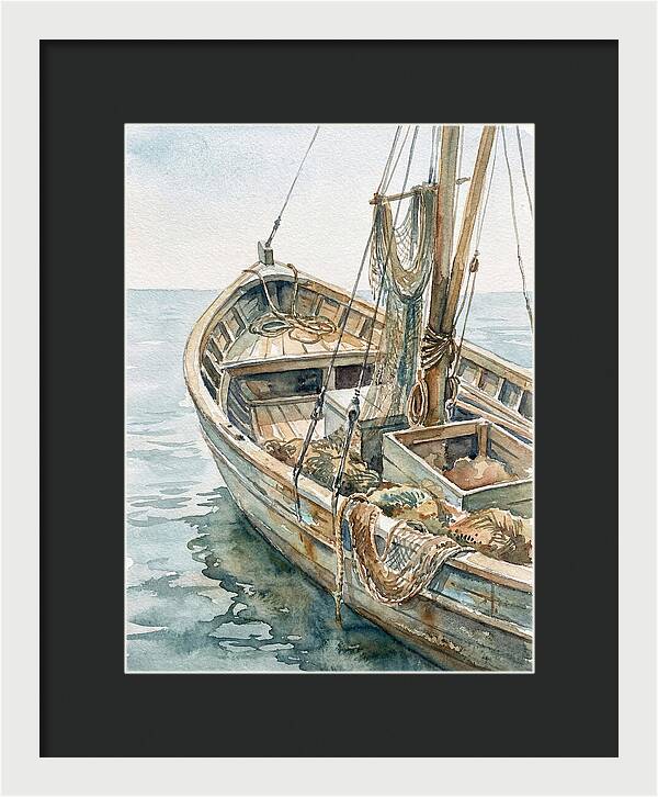 Tranquil Waterside Fishing Boat