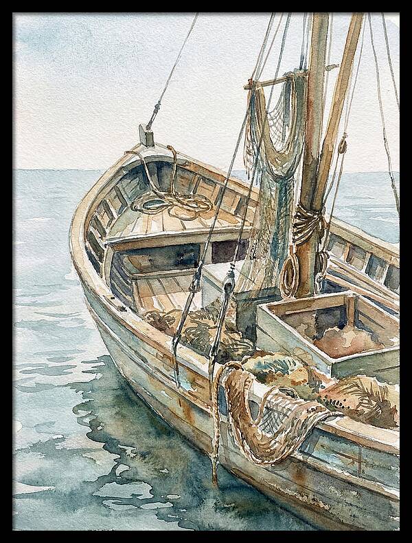 Tranquil Waterside Fishing Boat