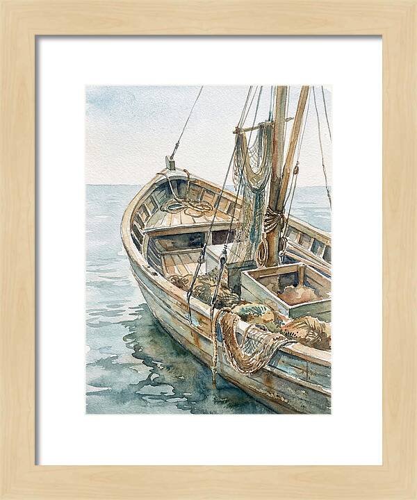 Tranquil Waterside Fishing Boat