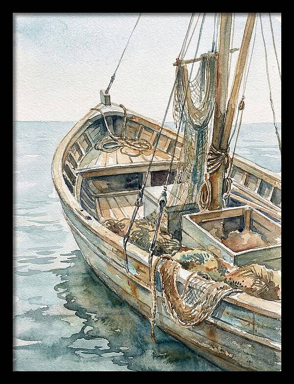Tranquil Waterside Fishing Boat