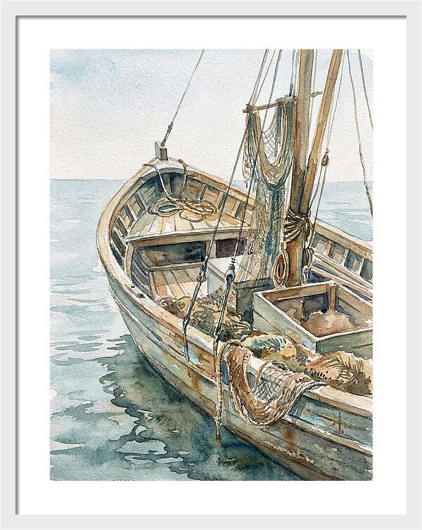 Tranquil Waterside Fishing Boat