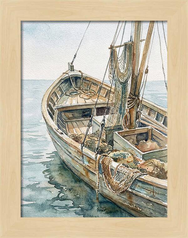 Tranquil Waterside Fishing Boat