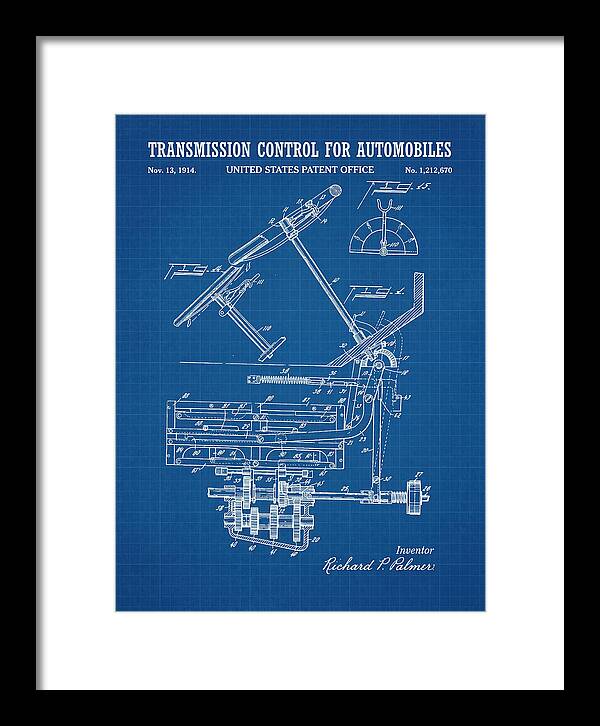 Transmission Control For Automobiles Blueprint Patent Us1212670a