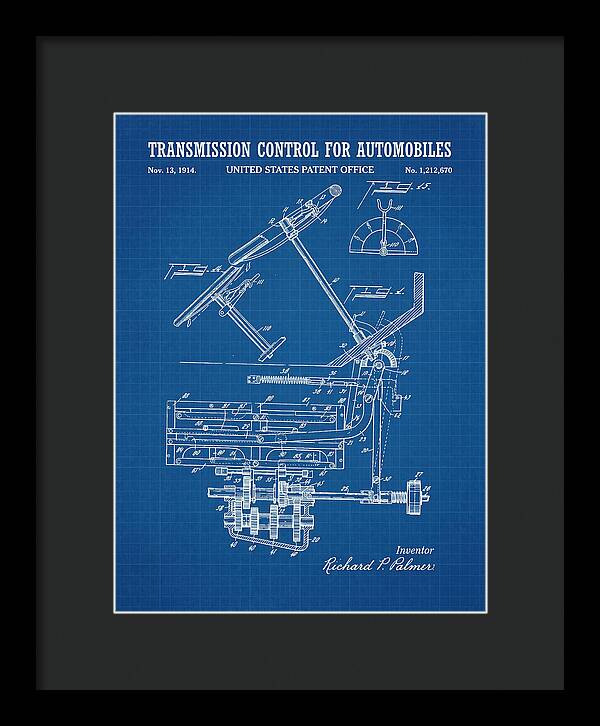 Transmission Control For Automobiles Blueprint Patent Us1212670a