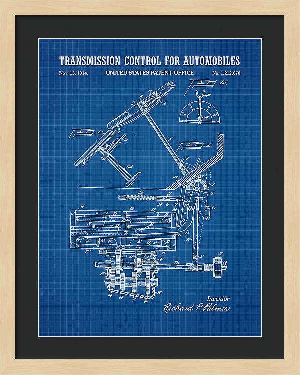 Transmission Control For Automobiles Blueprint Patent Us1212670a