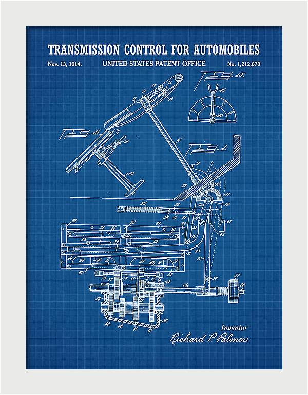 Transmission Control For Automobiles Blueprint Patent Us1212670a