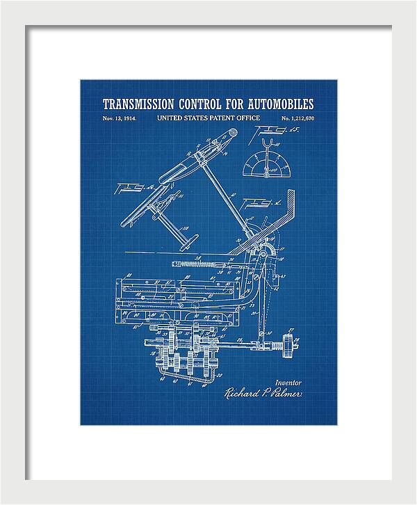 Transmission Control For Automobiles Blueprint Patent Us1212670a