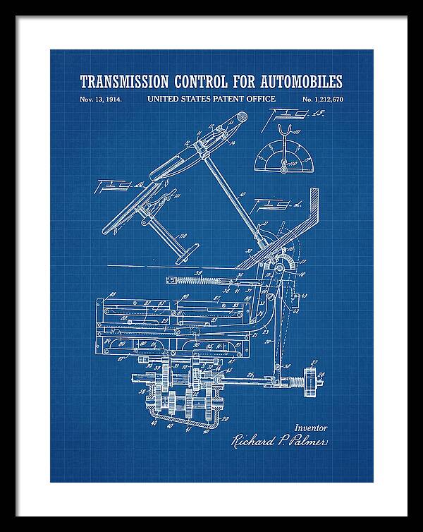 Transmission Control For Automobiles Blueprint Patent Us1212670a