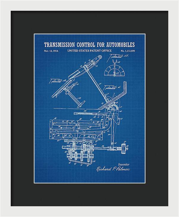 Transmission Control For Automobiles Blueprint Patent Us1212670a