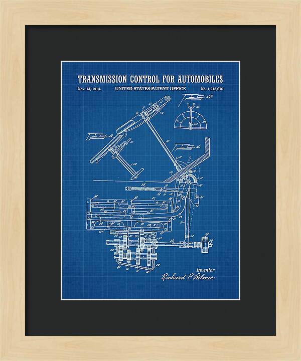 Transmission Control For Automobiles Blueprint Patent Us1212670a
