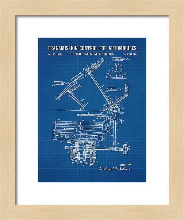 Transmission Control For Automobiles Blueprint Patent Us1212670a