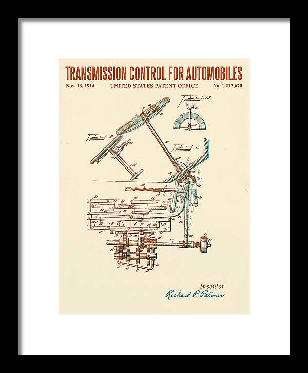 Transmission Control For Automobiles Retro Patent Us1212670a
