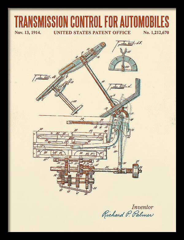 Transmission Control For Automobiles Retro Patent Us1212670a