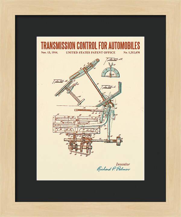 Transmission Control For Automobiles Retro Patent Us1212670a