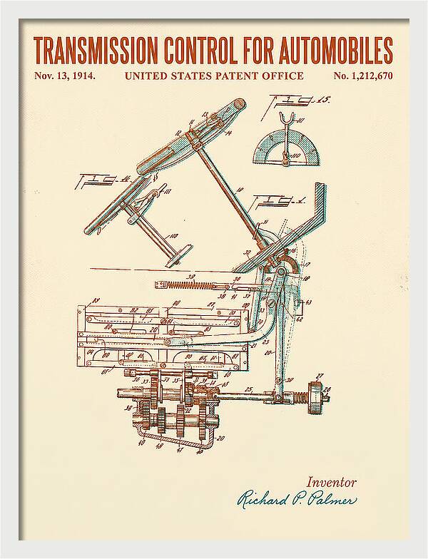 Transmission Control For Automobiles Retro Patent Us1212670a