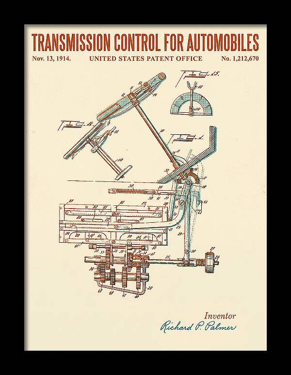 Transmission Control For Automobiles Retro Patent Us1212670a