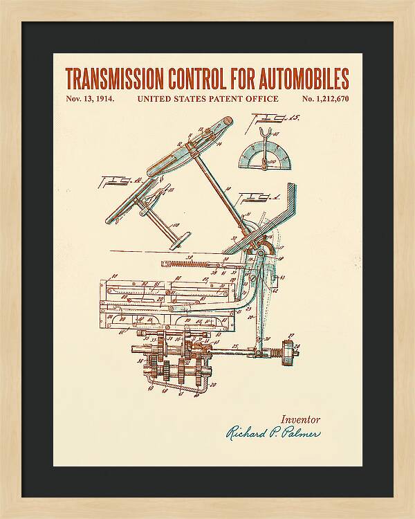 Transmission Control For Automobiles Retro Patent Us1212670a