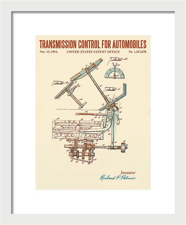 Transmission Control For Automobiles Retro Patent Us1212670a