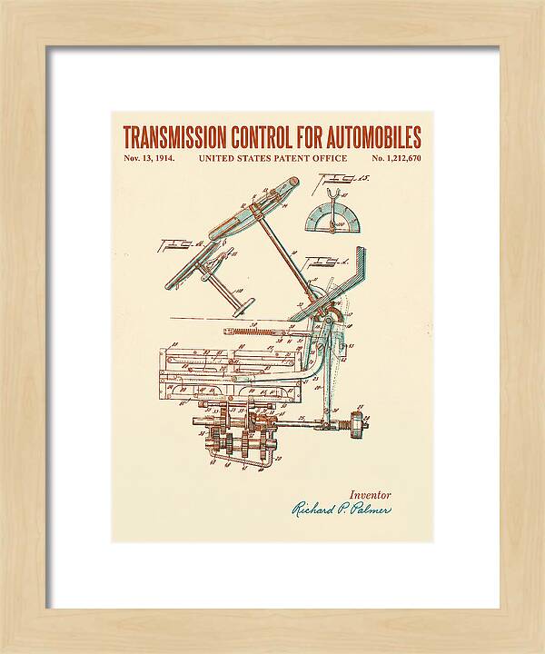 Transmission Control For Automobiles Retro Patent Us1212670a